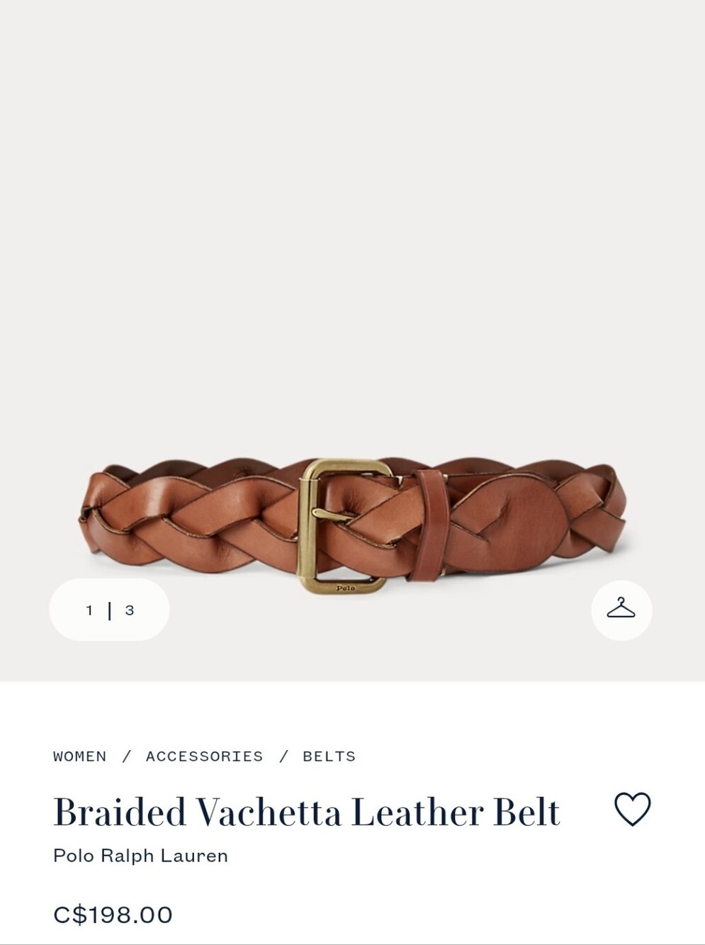 Polo by Ralph Lauren Braided Vachetta Leather Belt - Brown